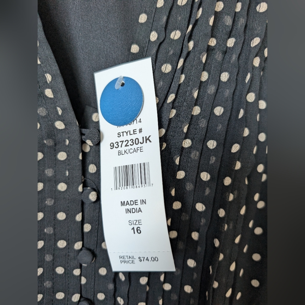 MSK Black and White Polka Dot Midi Dress - Picture 2 of 3
